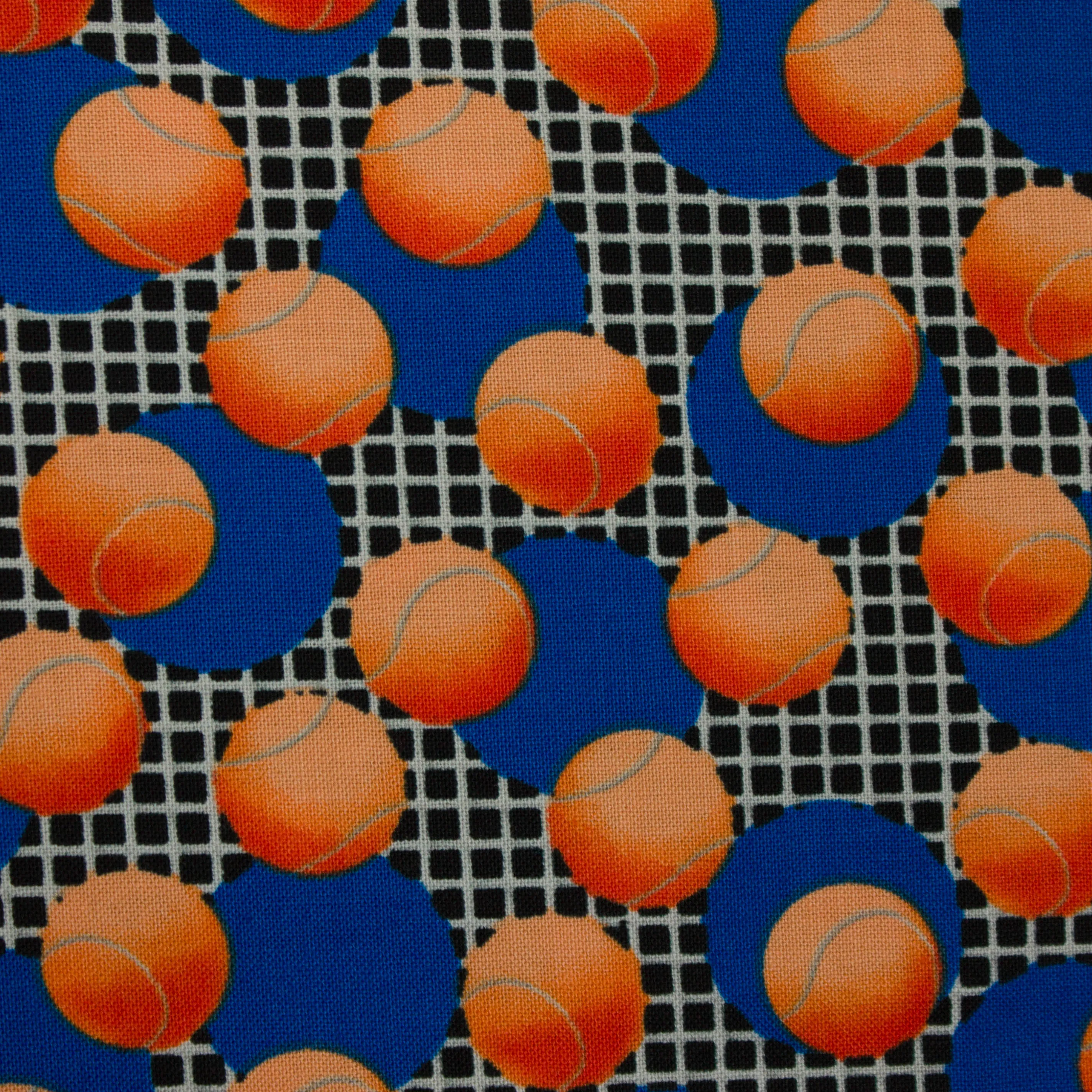 Katoen zwart met tennisballen